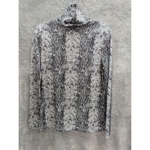 Snakeprint Turtleneck Top Women Small Banana Republic Luxespun Edgy Contemporary